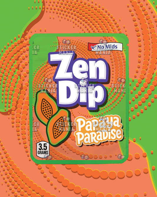 Zen Dip Papaya | Pre-Made Sticker Bag | 3.5g