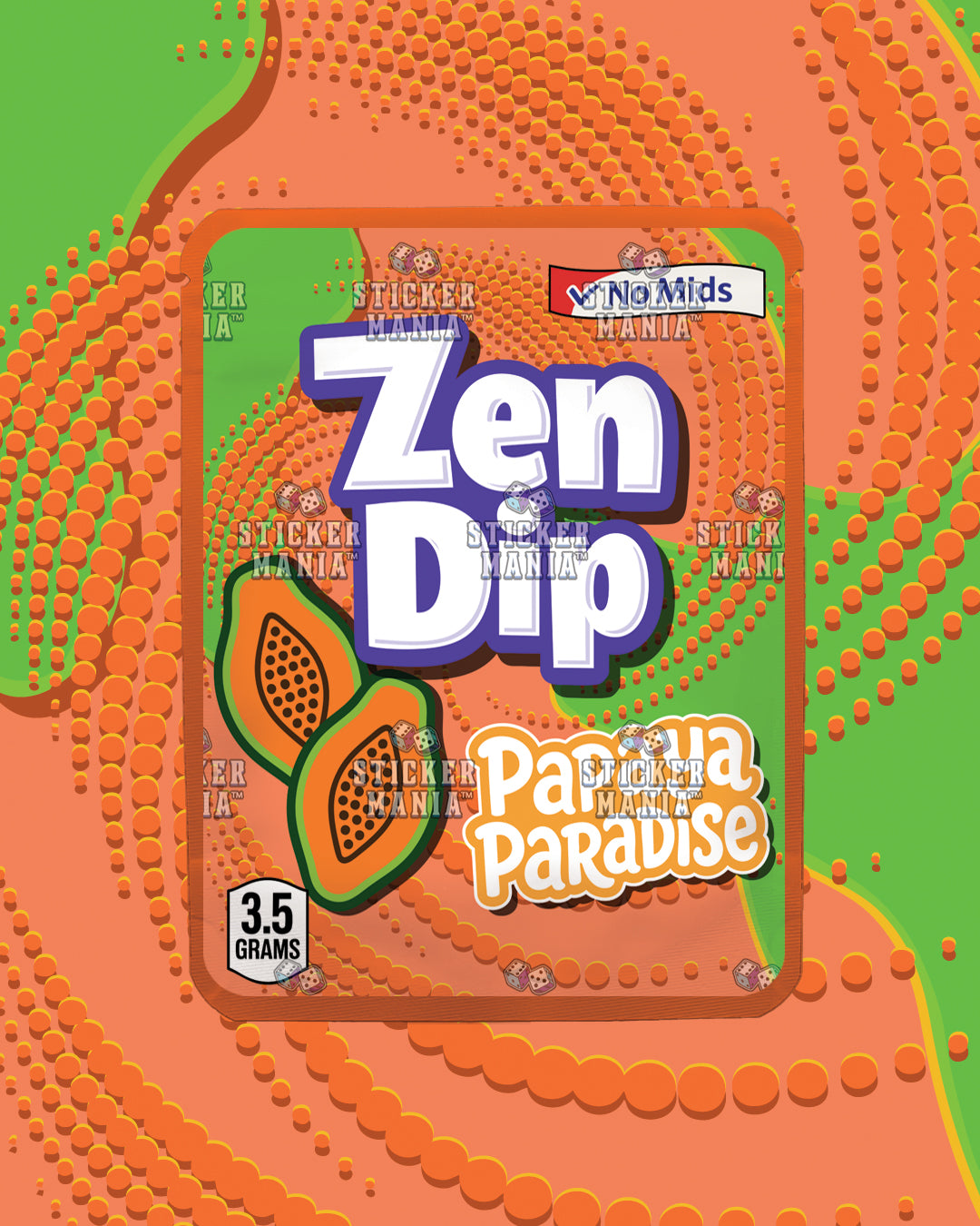 Zen Dip Papaya | Pre-Made Sticker Bag | 3.5g