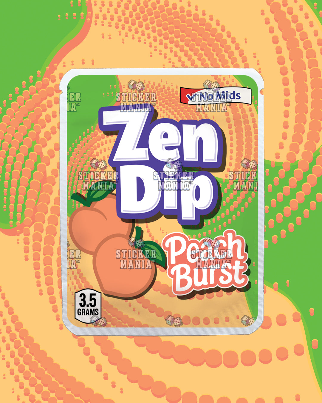 Zen Dip Peach Burst | Pre-Made Sticker Bag | 3.5g