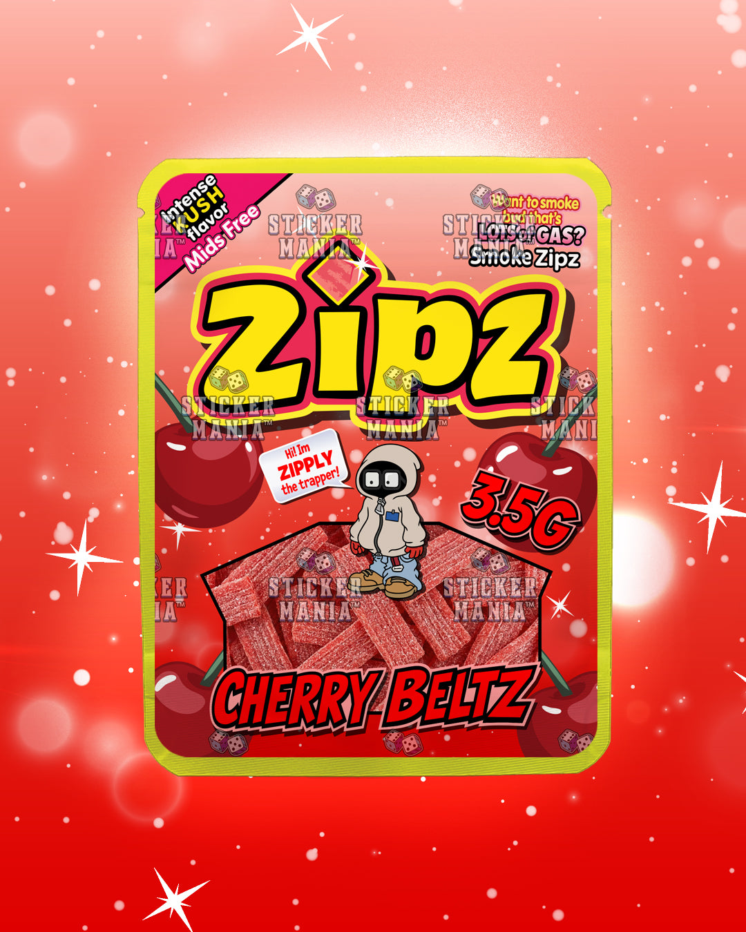 Zipz Cherry Beltz | Pre-Made Sticker Bag | 3.5g