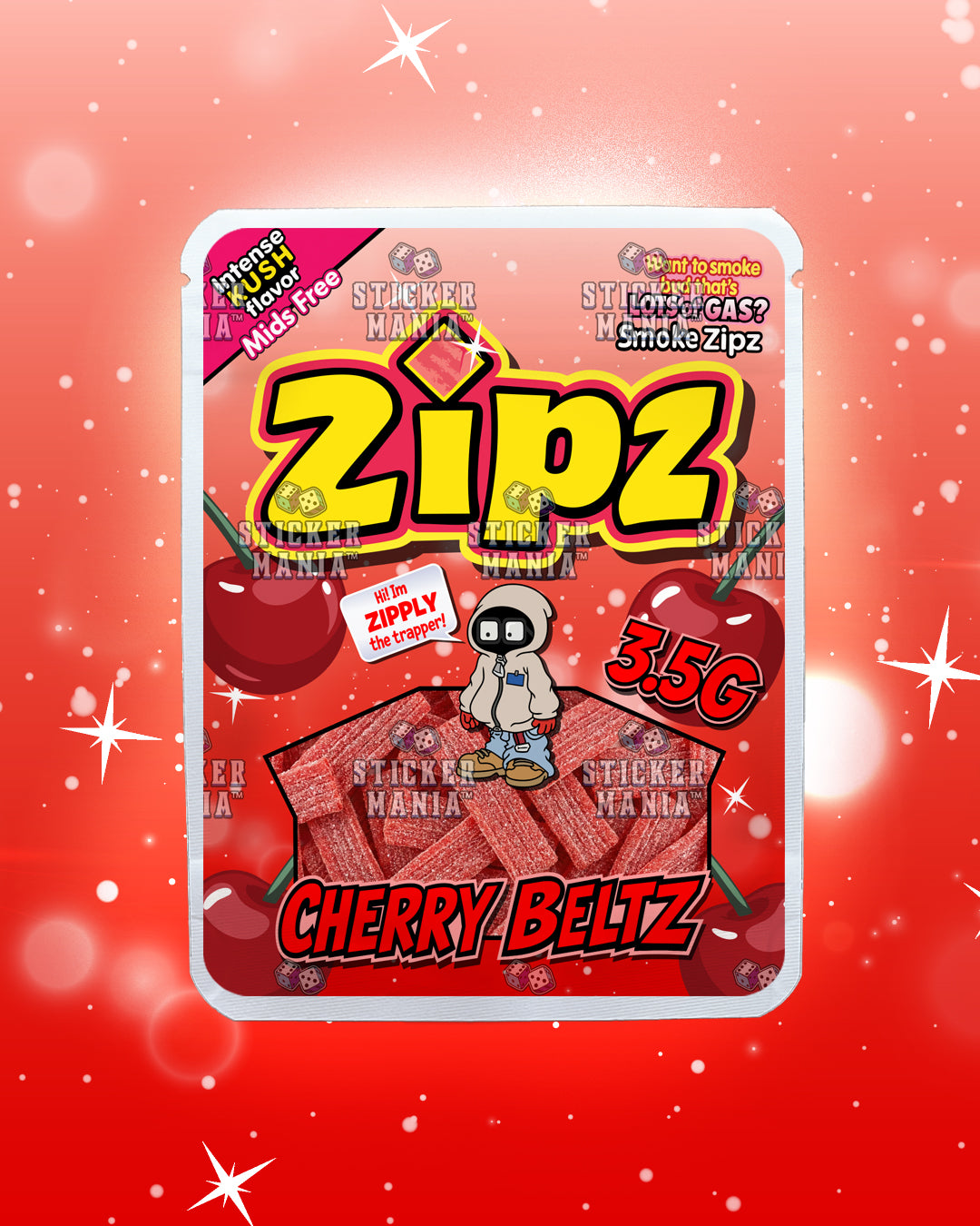 Zipz Cherry Beltz | Pre-Made Sticker Bag | 3.5g