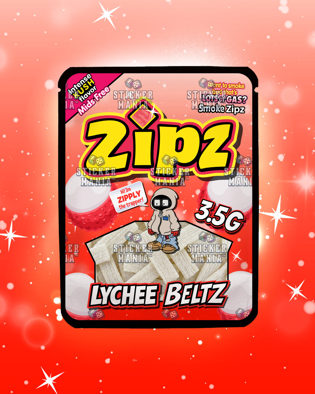 Zipz Lychee Beltz | Pre-Made Sticker Bag | 3.5g