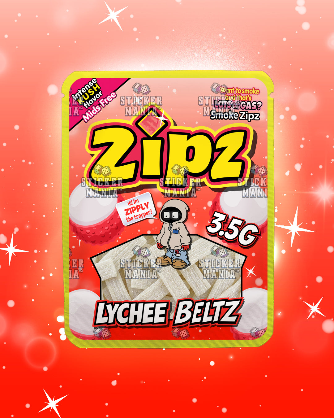 Zipz Lychee Beltz | Pre-Made Sticker Bag | 3.5g