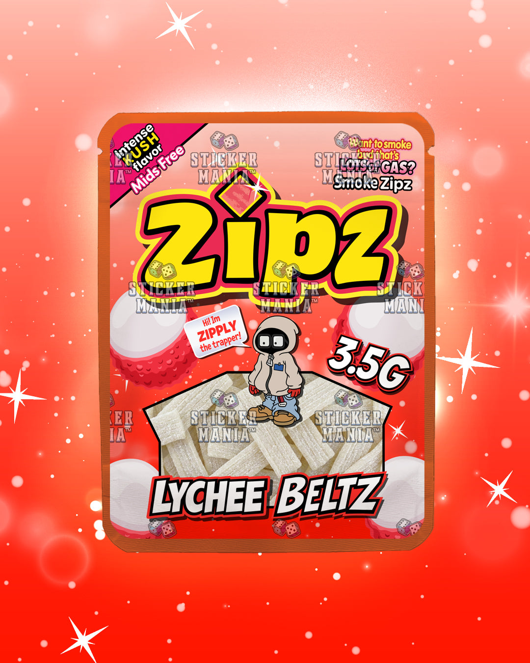 Zipz Lychee Beltz | Pre-Made Sticker Bag | 3.5g