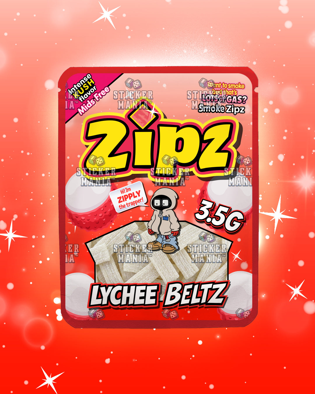 Zipz Lychee Beltz | Pre-Made Sticker Bag | 3.5g
