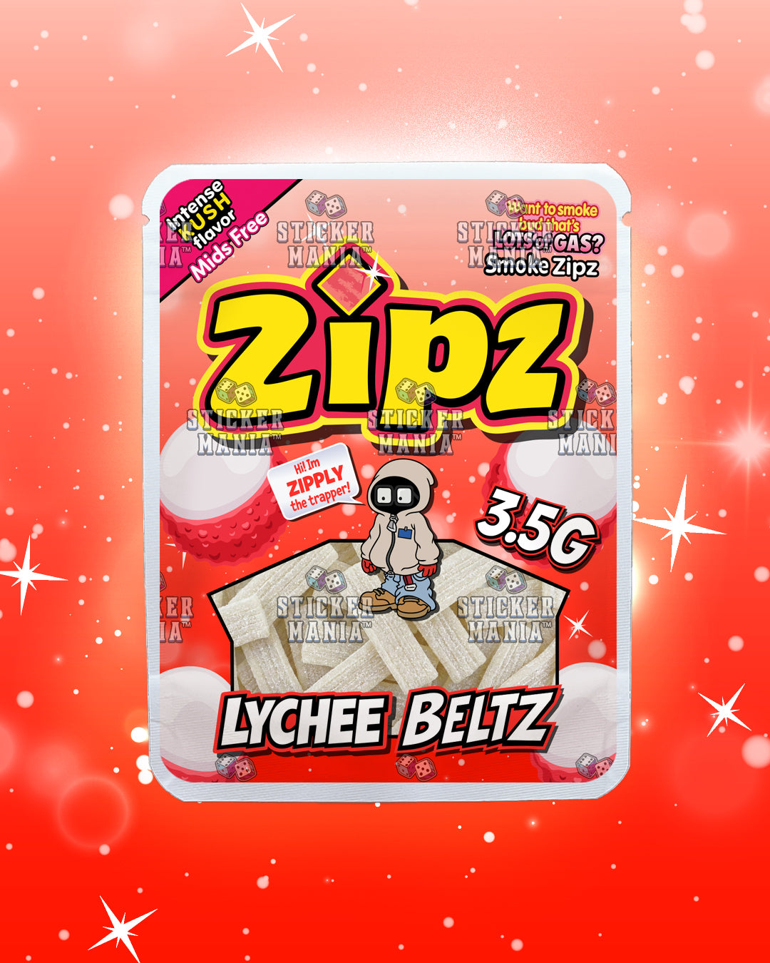 Zipz Lychee Beltz | Pre-Made Sticker Bag | 3.5g
