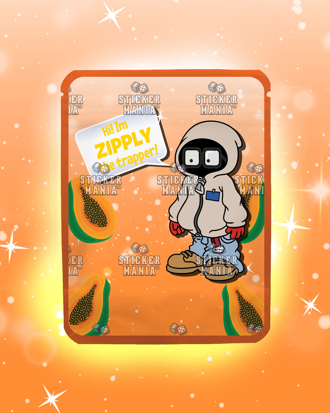 Zipz Papaya Beltz | Pre-Made Sticker Bag | 3.5g