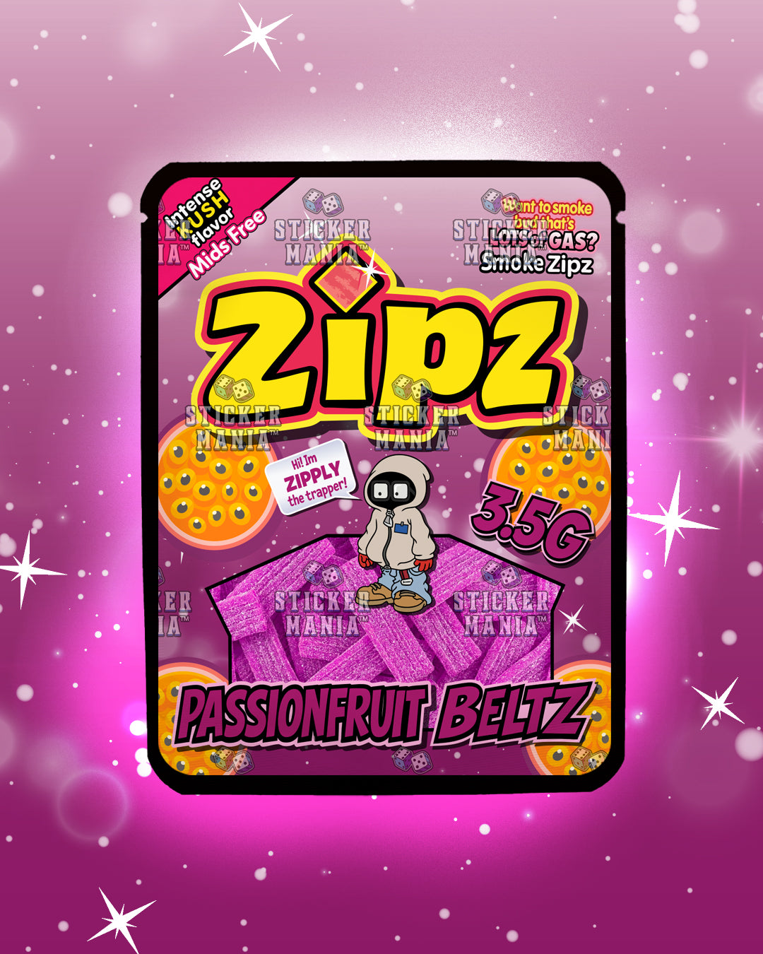 Zipz Passionfruit Beltz | Pre-Made Sticker Bag | 3.5g