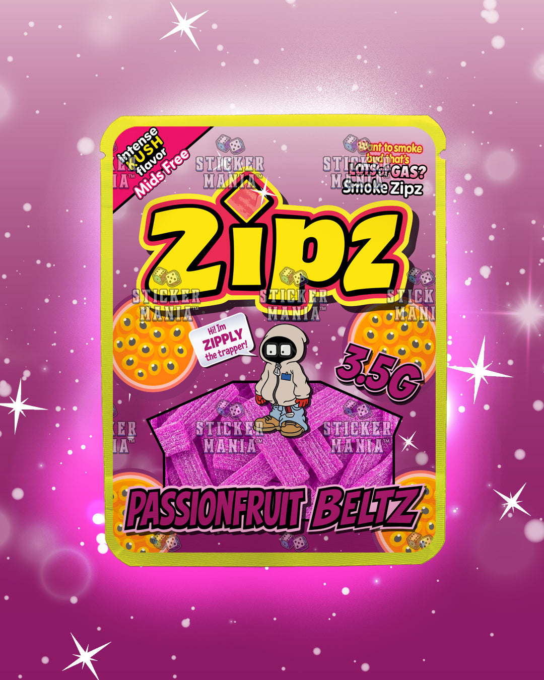 Zipz Passionfruit Beltz | Pre-Made Sticker Bag | 3.5g