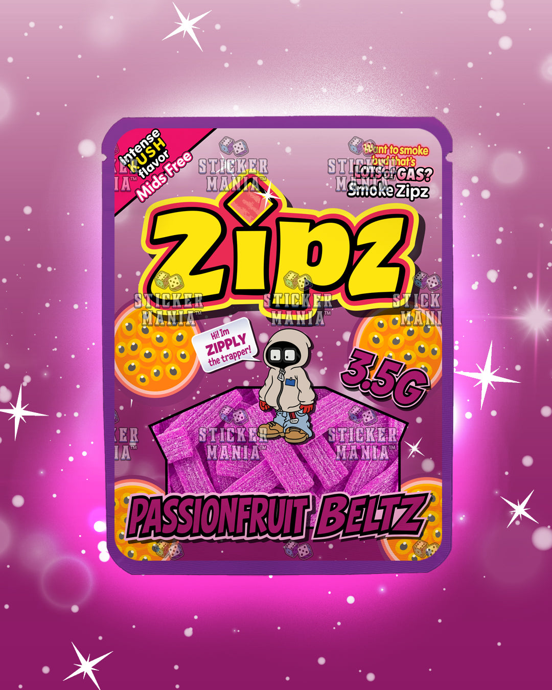 Zipz Passionfruit Beltz | Pre-Made Sticker Bag | 3.5g