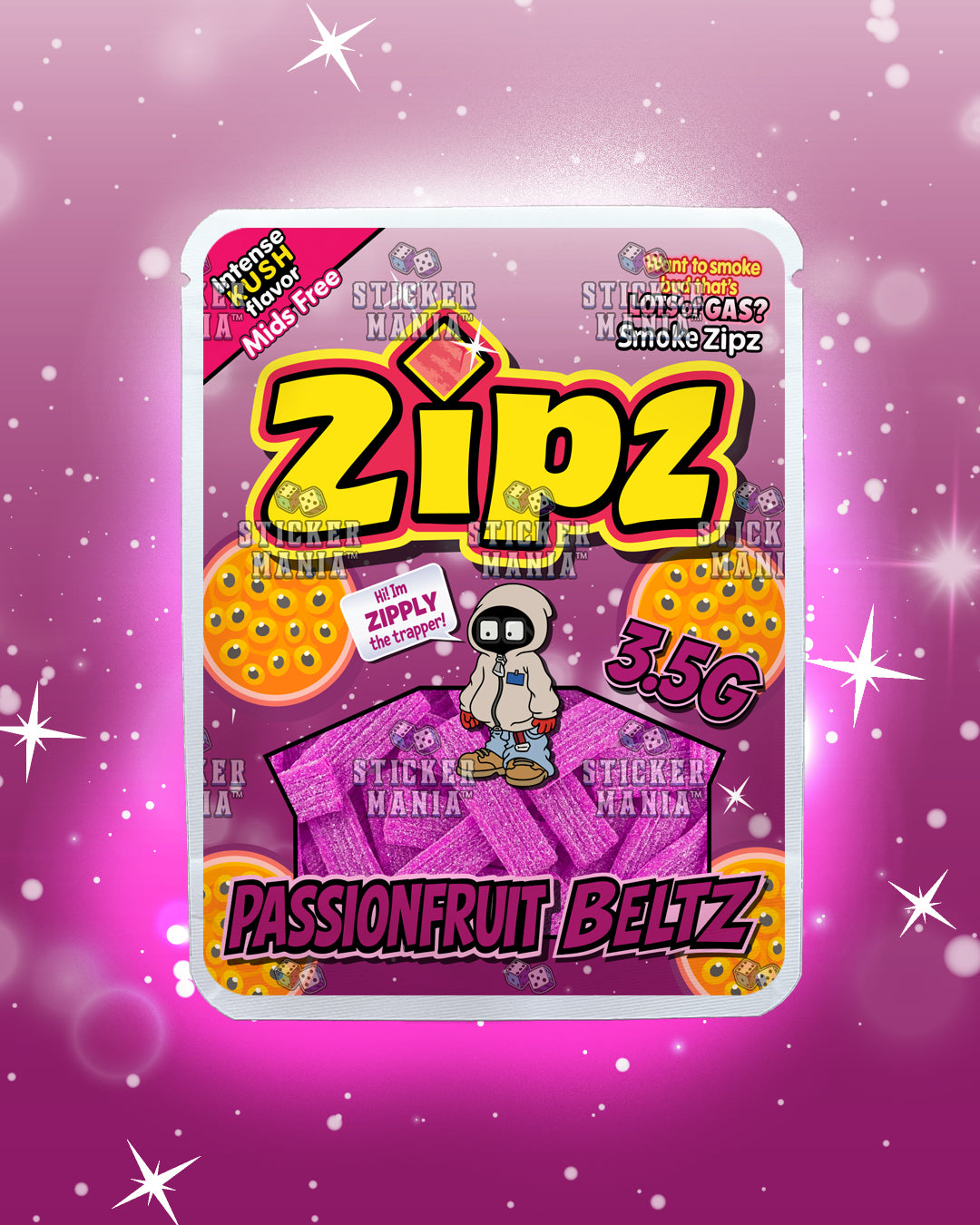 Zipz Passionfruit Beltz | Pre-Made Sticker Bag | 3.5g