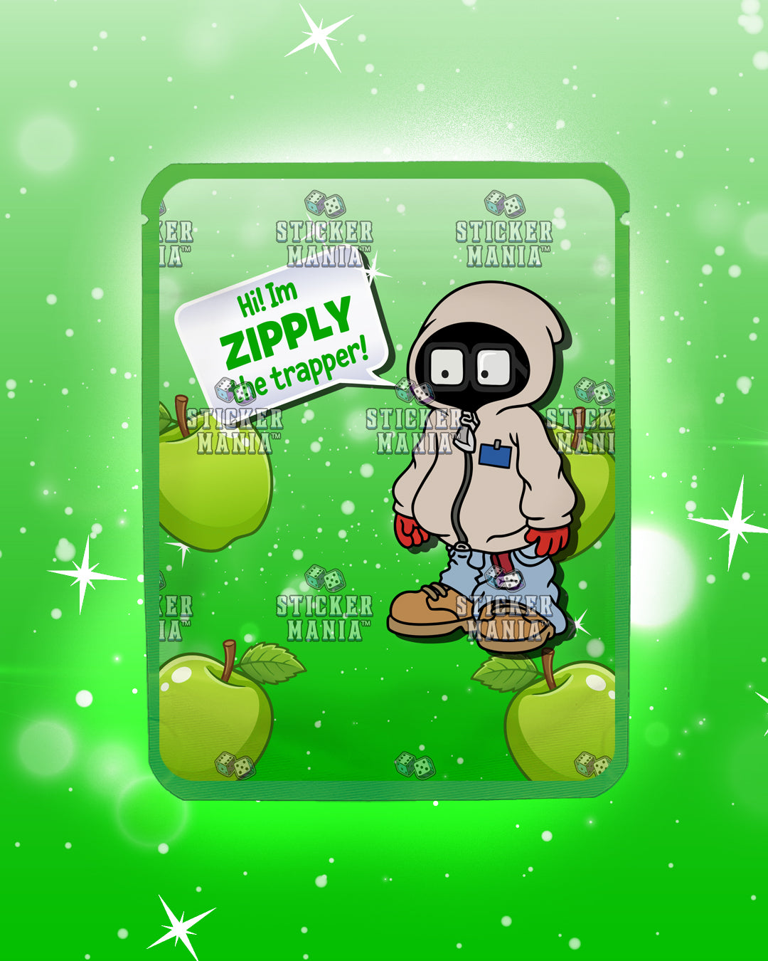 Zipz Sour Apple Beltz | Pre-Made Sticker Bag | 3.5g