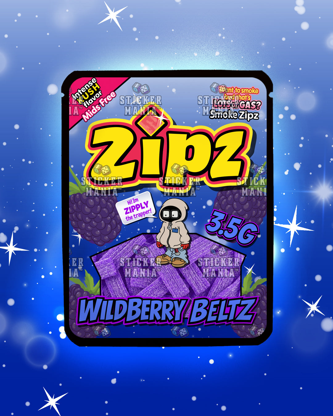 Zipz Wild Berry Beltz | Pre-Made Sticker Bag | 3.5g
