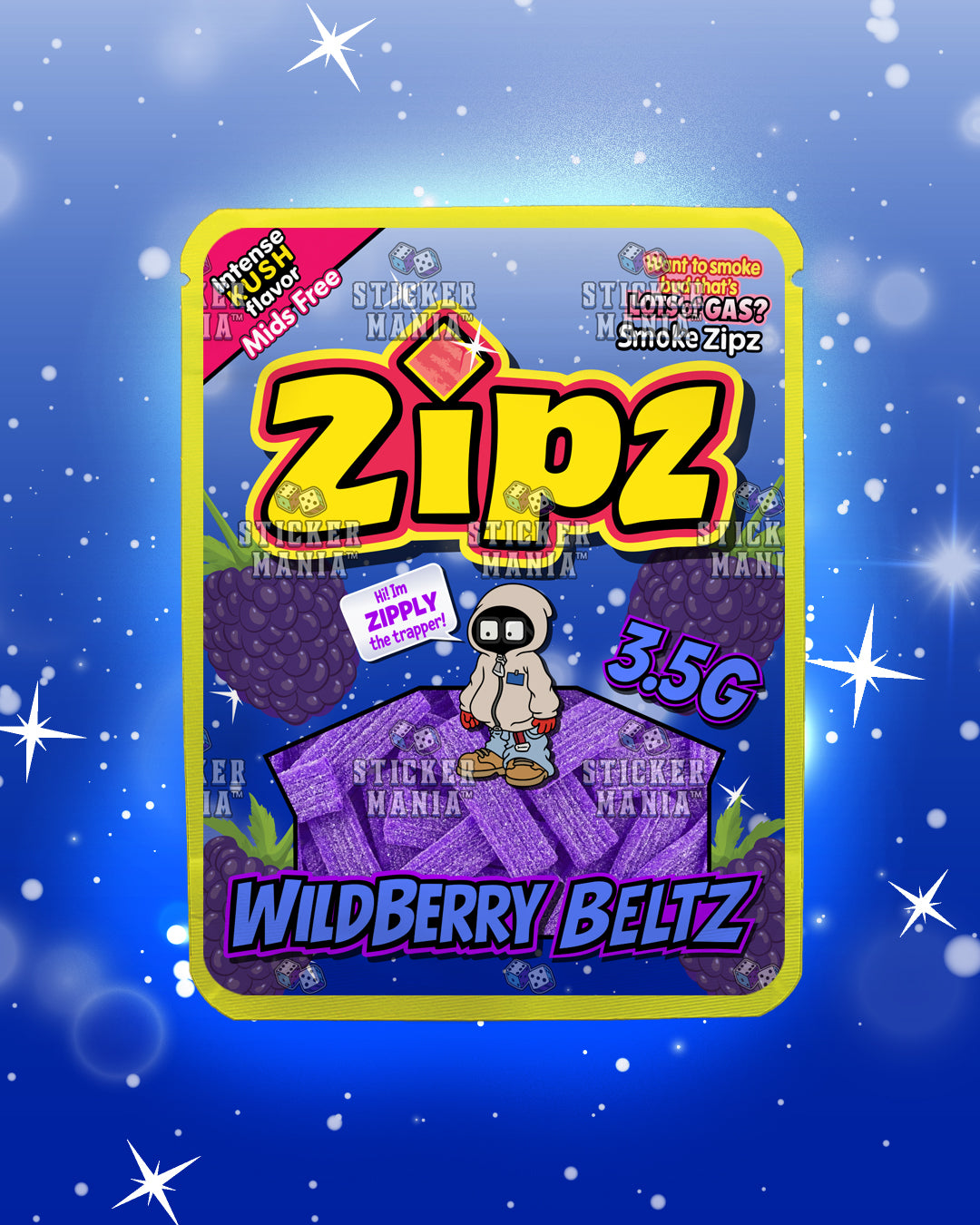 Zipz Wild Berry Beltz | Pre-Made Sticker Bag | 3.5g