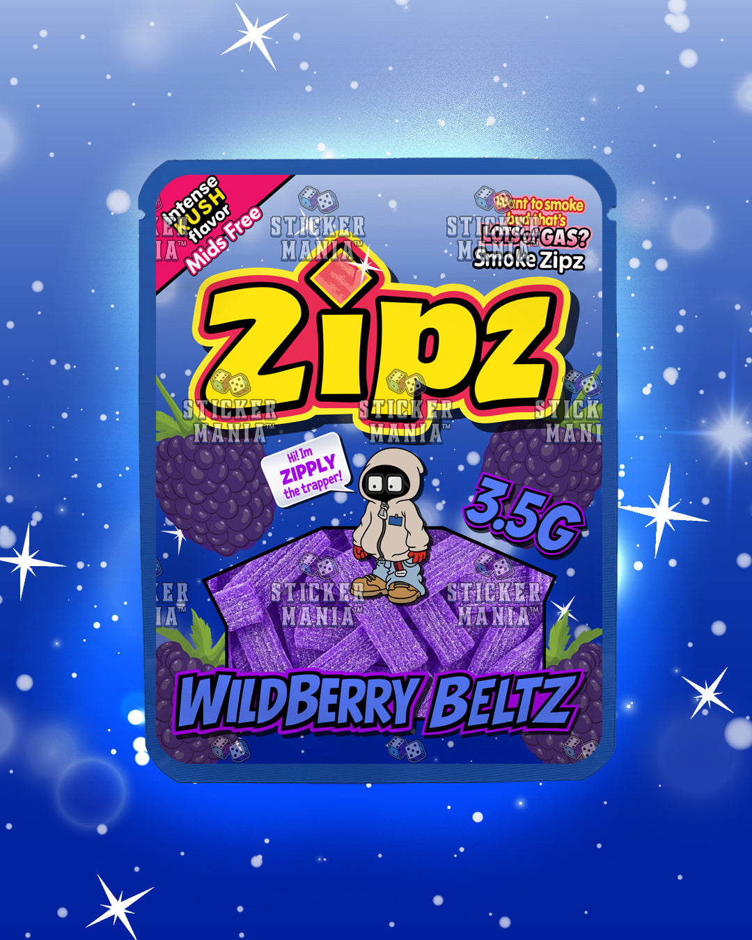 Zipz Wild Berry Beltz | Pre-Made Sticker Bag | 3.5g