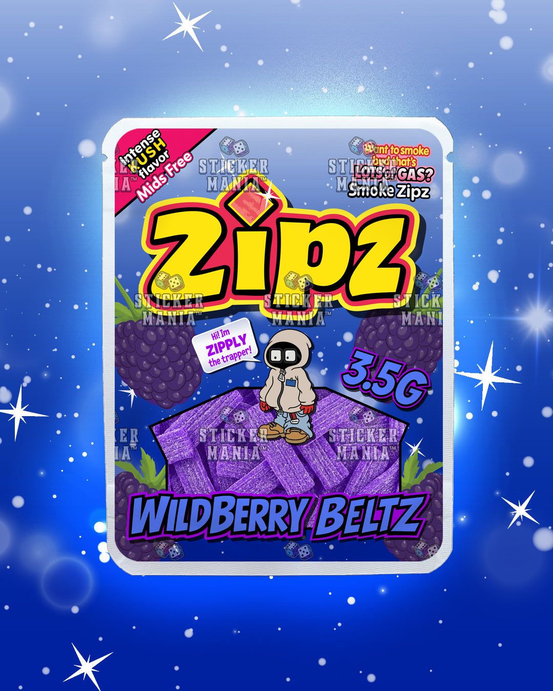Zipz Wild Berry Beltz | Pre-Made Sticker Bag | 3.5g