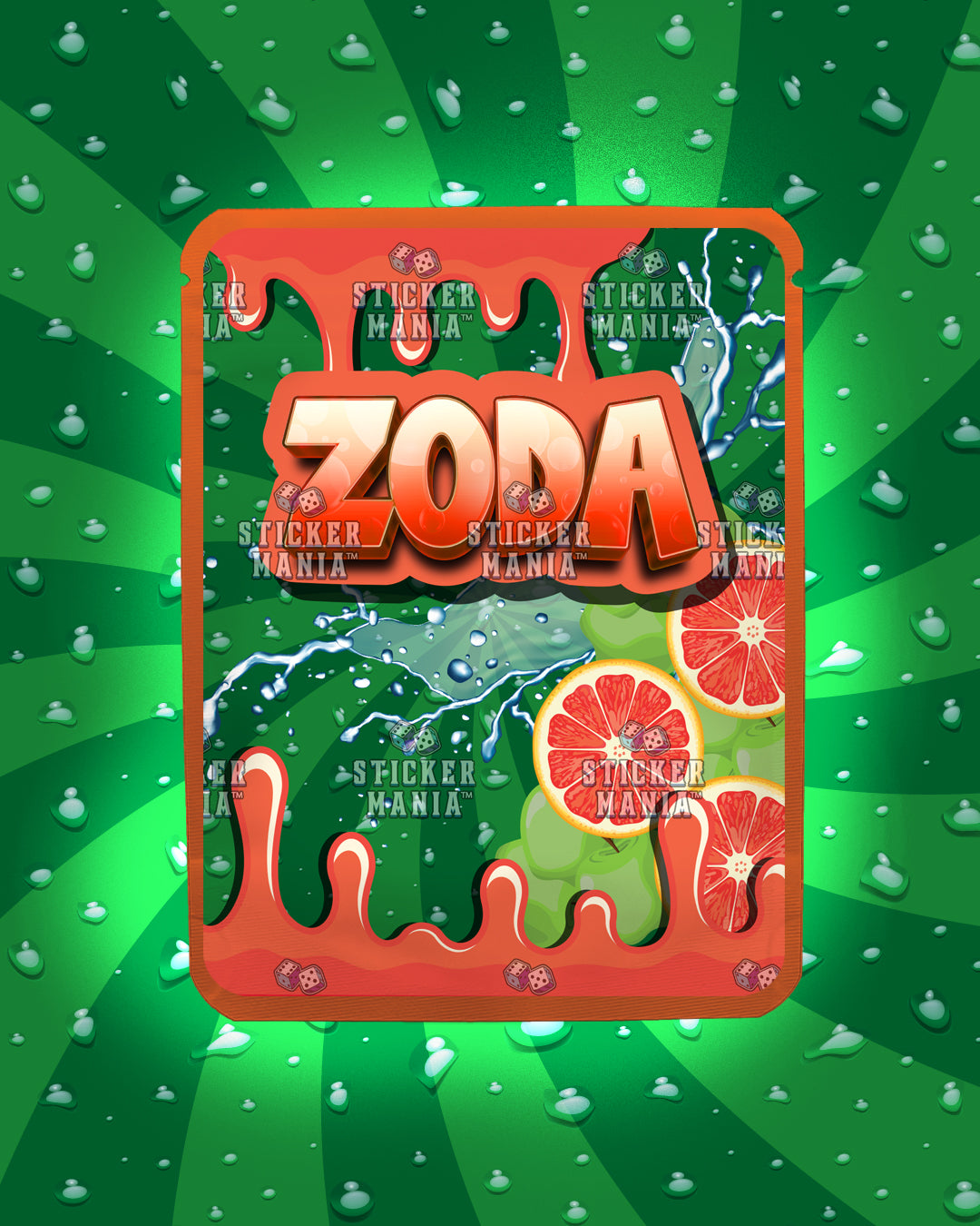 Zoda Apple Grapefruit | Pre-Made Sticker Bag | 3.5g
