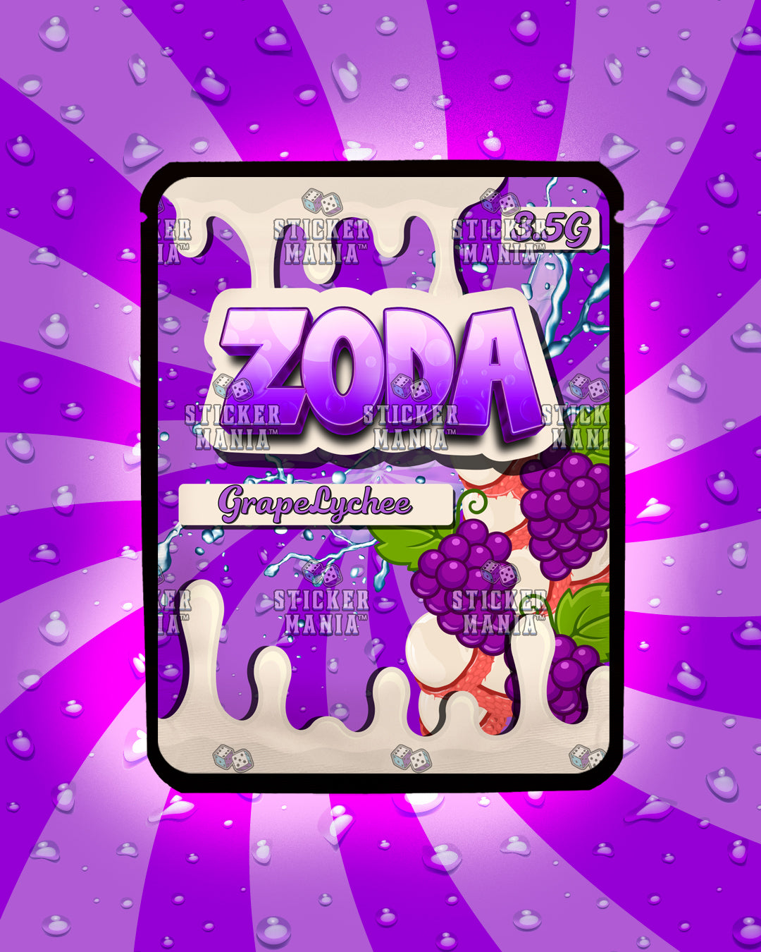 Zoda Grape Lychee | Pre-Made Sticker Bag | 3.5g