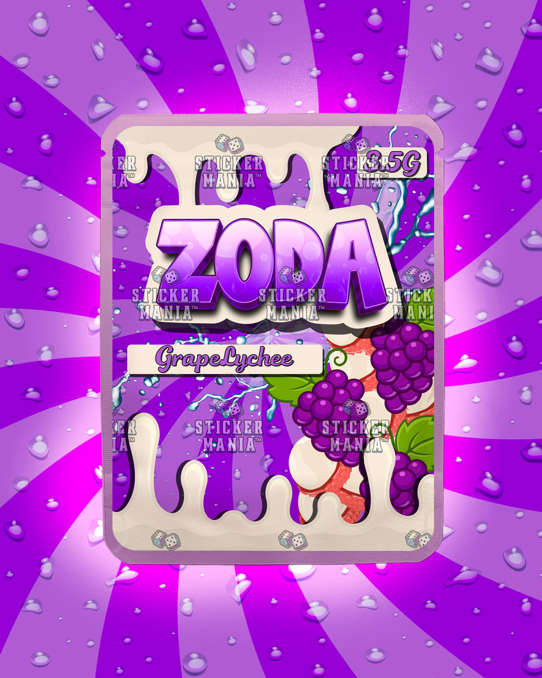 Zoda Grape Lychee | Pre-Made Sticker Bag | 3.5g