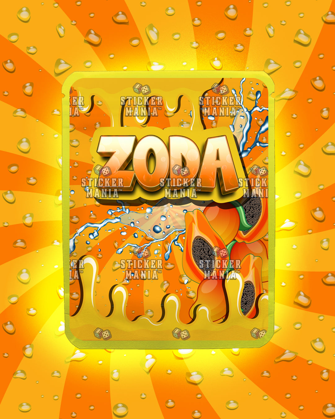 Zoda Papaya Mango | Pre-Made Sticker Bag | 3.5g