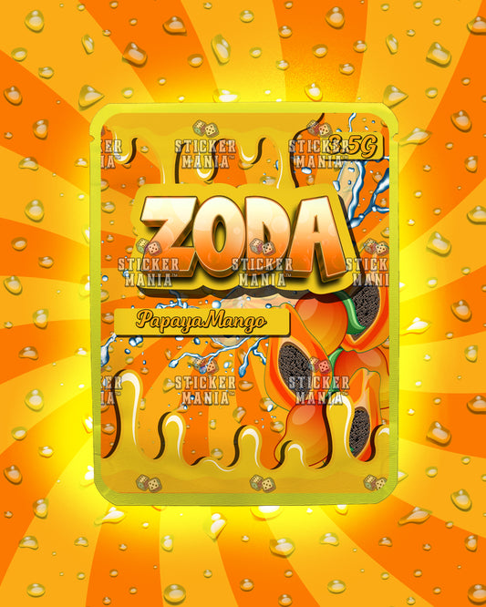 Zoda Papaya Mango | Pre-Made Sticker Bag | 3.5g