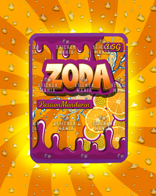 Zoda Passion Mandarin | Pre-Made Sticker Bag | 3.5g