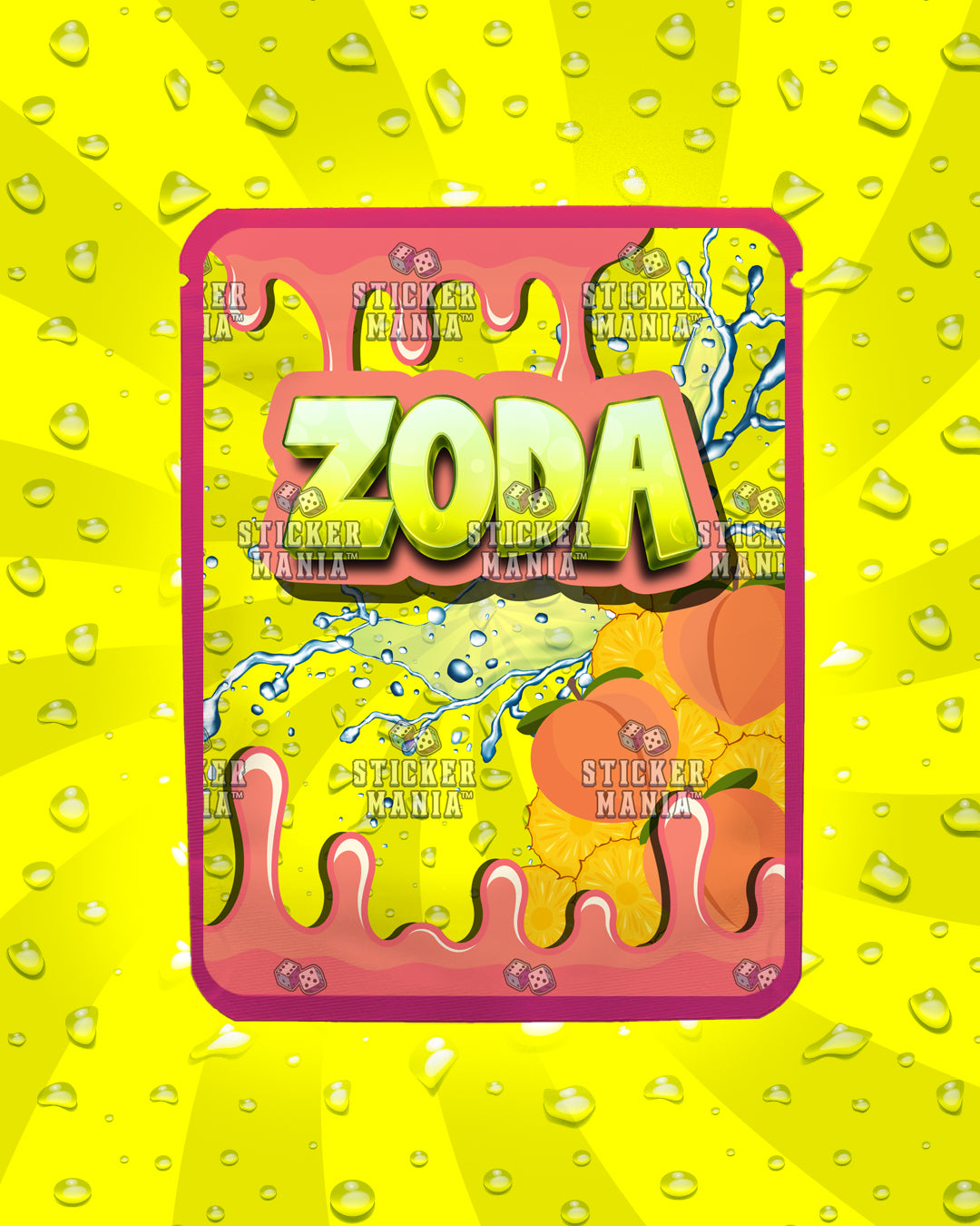 Zoda Pineapple Peach | Pre-Made Sticker Bag | 3.5g