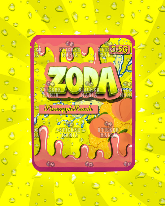Zoda Pineapple Peach | Pre-Made Sticker Bag | 3.5g
