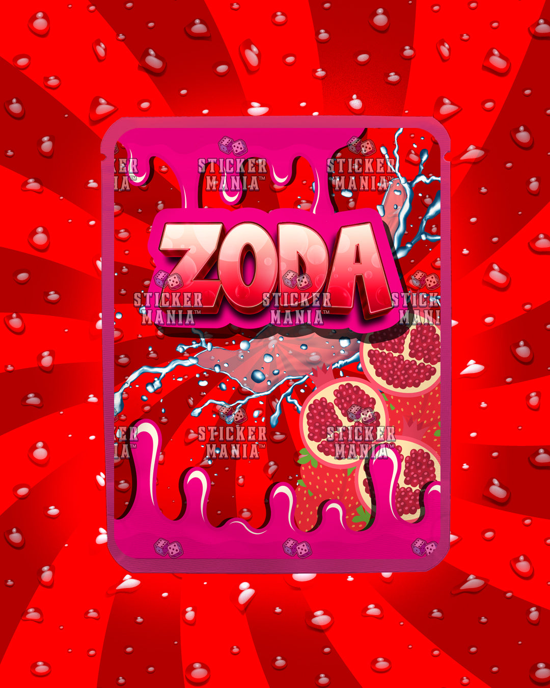 Zoda Pomegranate Berry | Pre-Made Sticker Bag | 3.5g