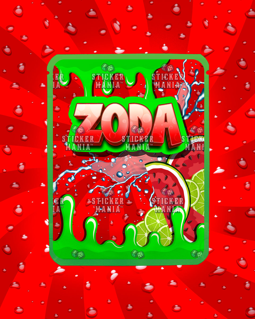 Zoda Watermelon Lime | Pre-Made Sticker Bag | 3.5g