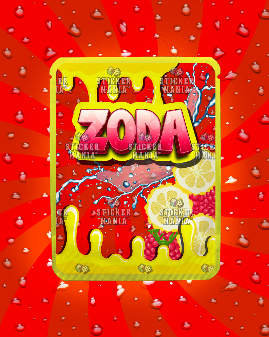 Zoda Yuzu Raspberry | Pre-Made Sticker Bag | 3.5g