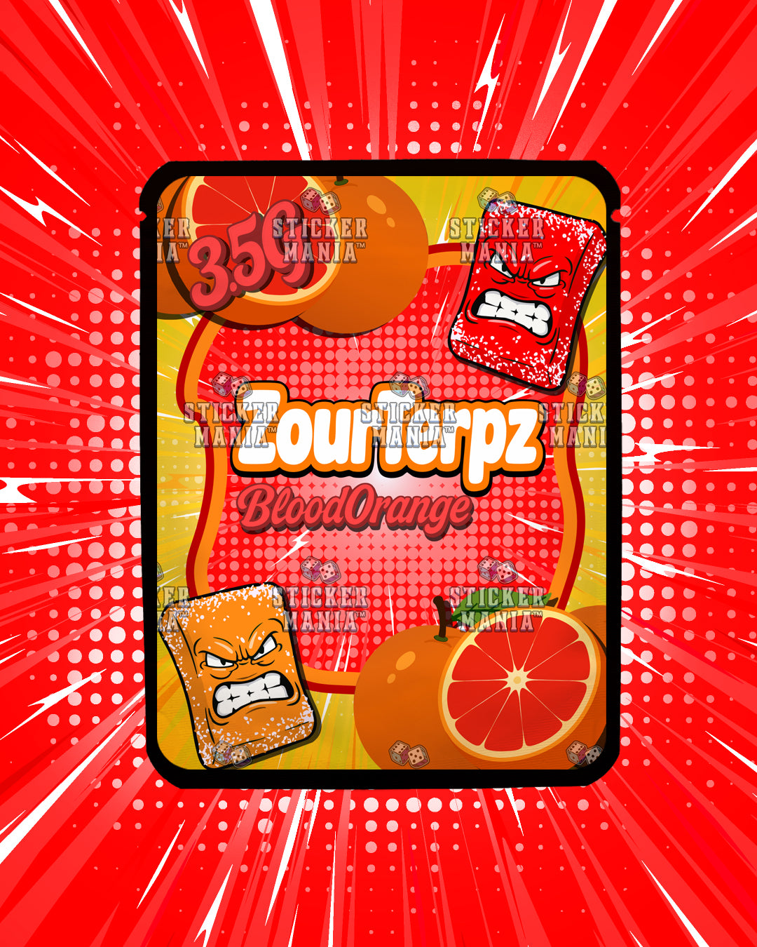 Zour Terpz Blood Orange | Pre-Made Sticker Bag | 3.5g