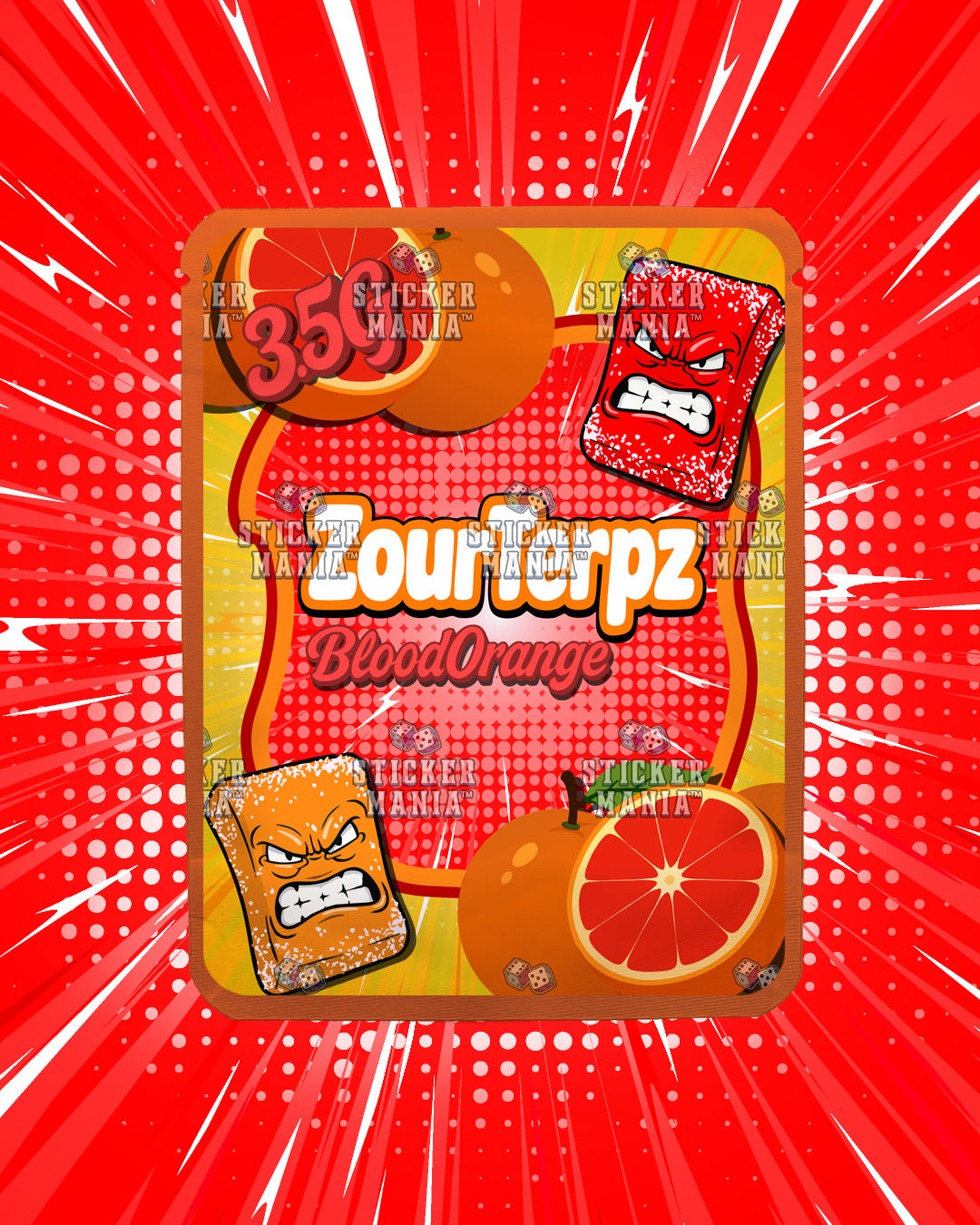 Zour Terpz Blood Orange | Pre-Made Sticker Bag | 3.5g