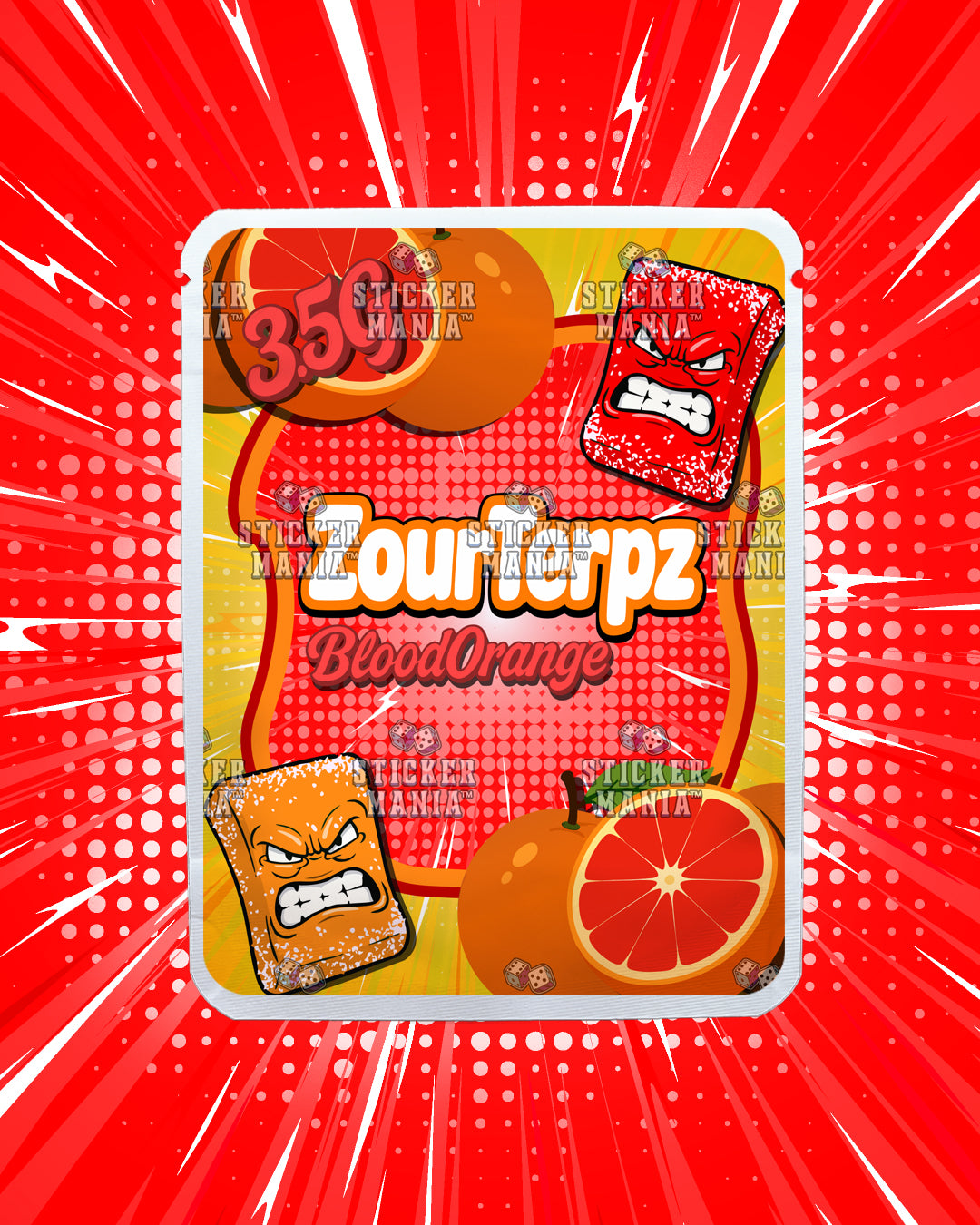 Zour Terpz Blood Orange | Pre-Made Sticker Bag | 3.5g