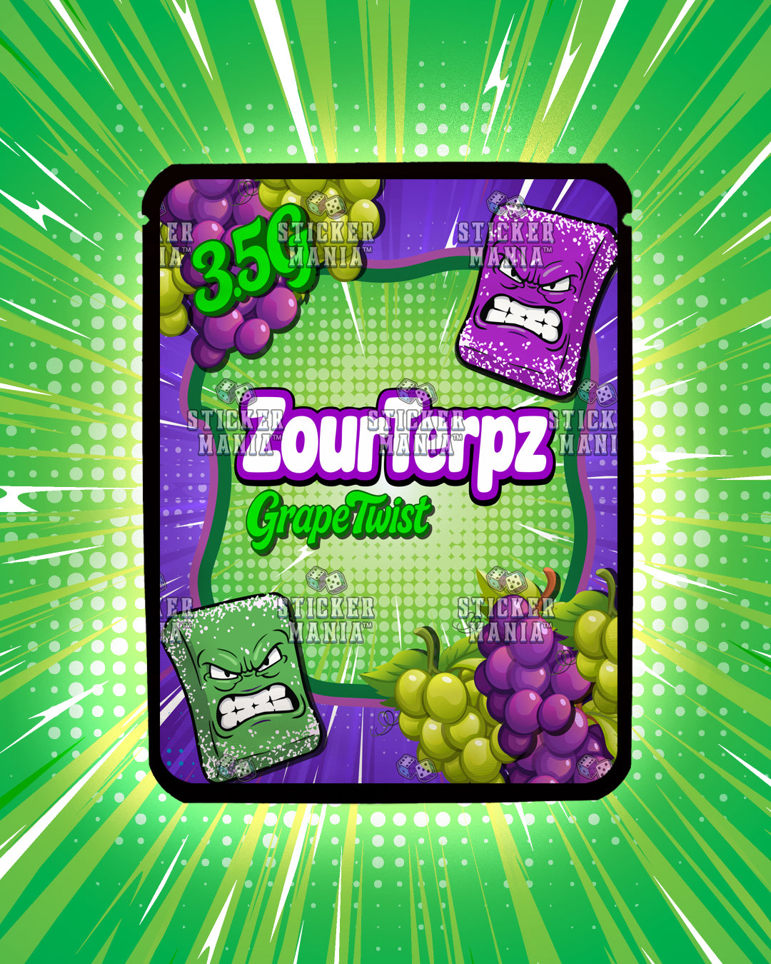 Zour Terpz Grape Twist | Pre-Made Sticker Bag | 3.5g