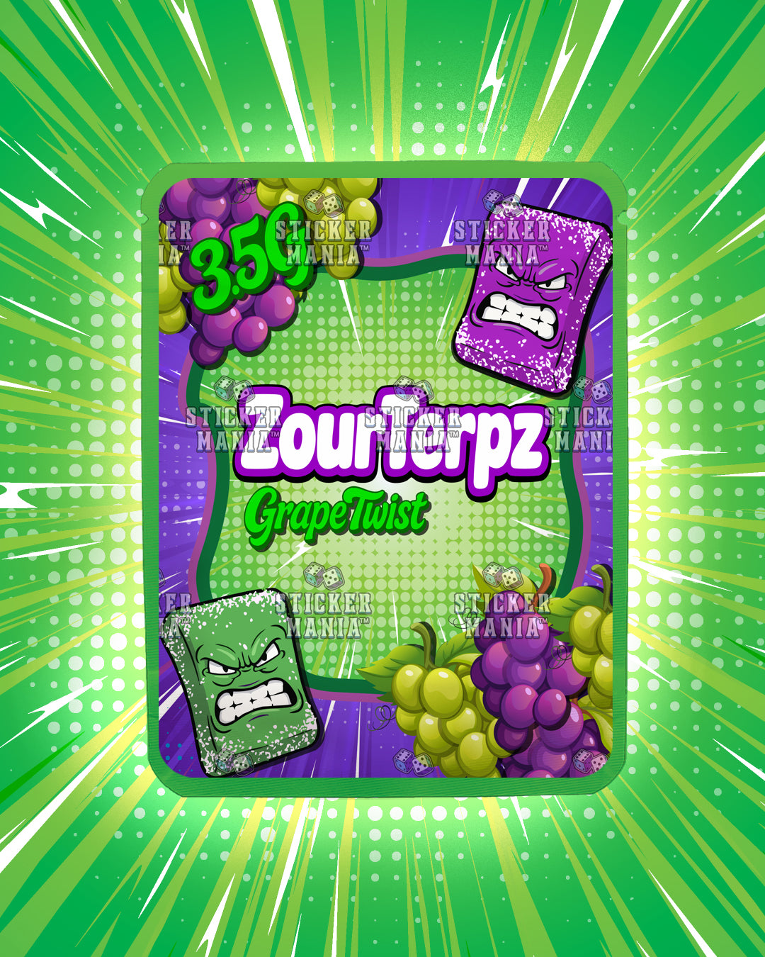 Zour Terpz Grape Twist | Pre-Made Sticker Bag | 3.5g