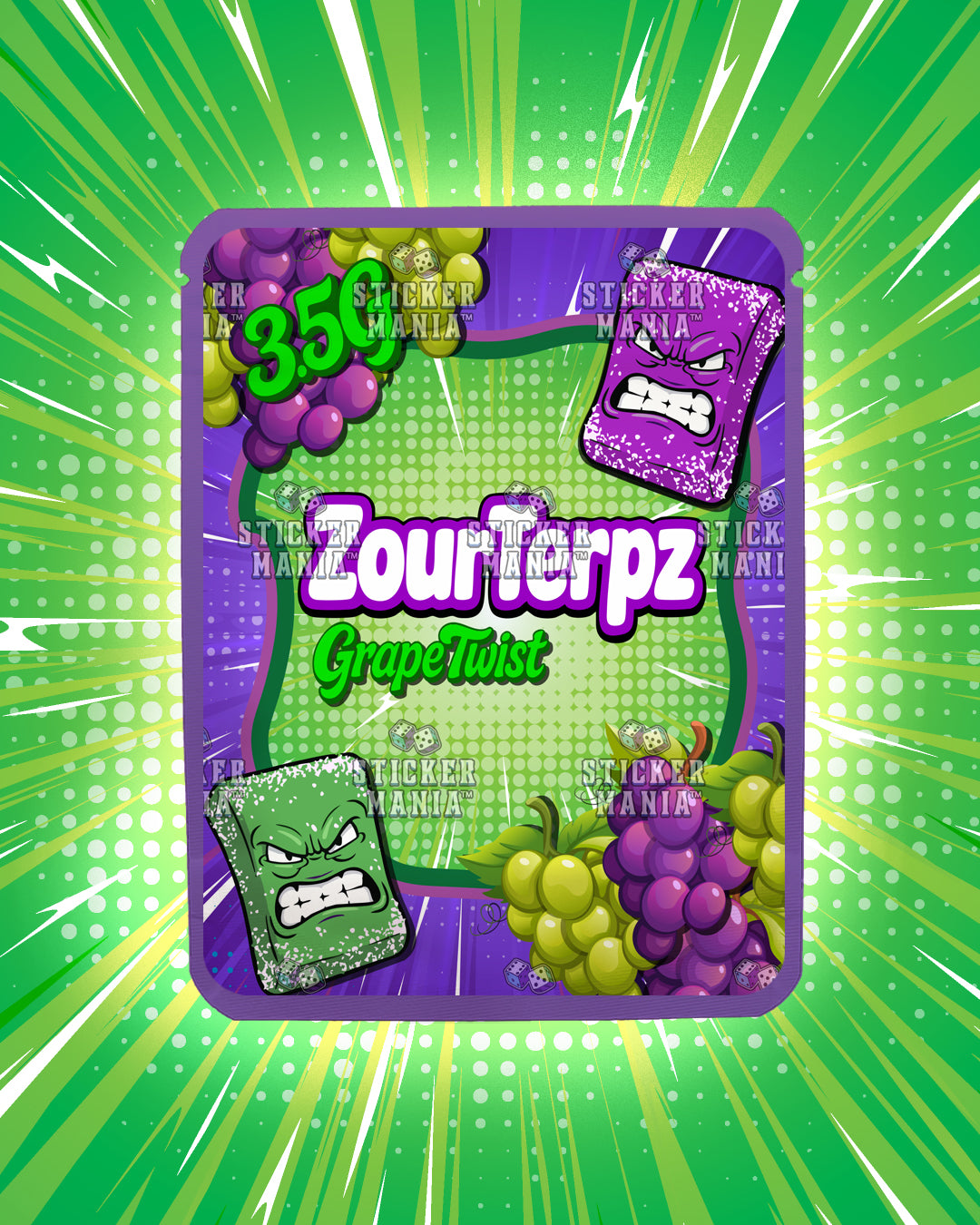 Zour Terpz Grape Twist | Pre-Made Sticker Bag | 3.5g