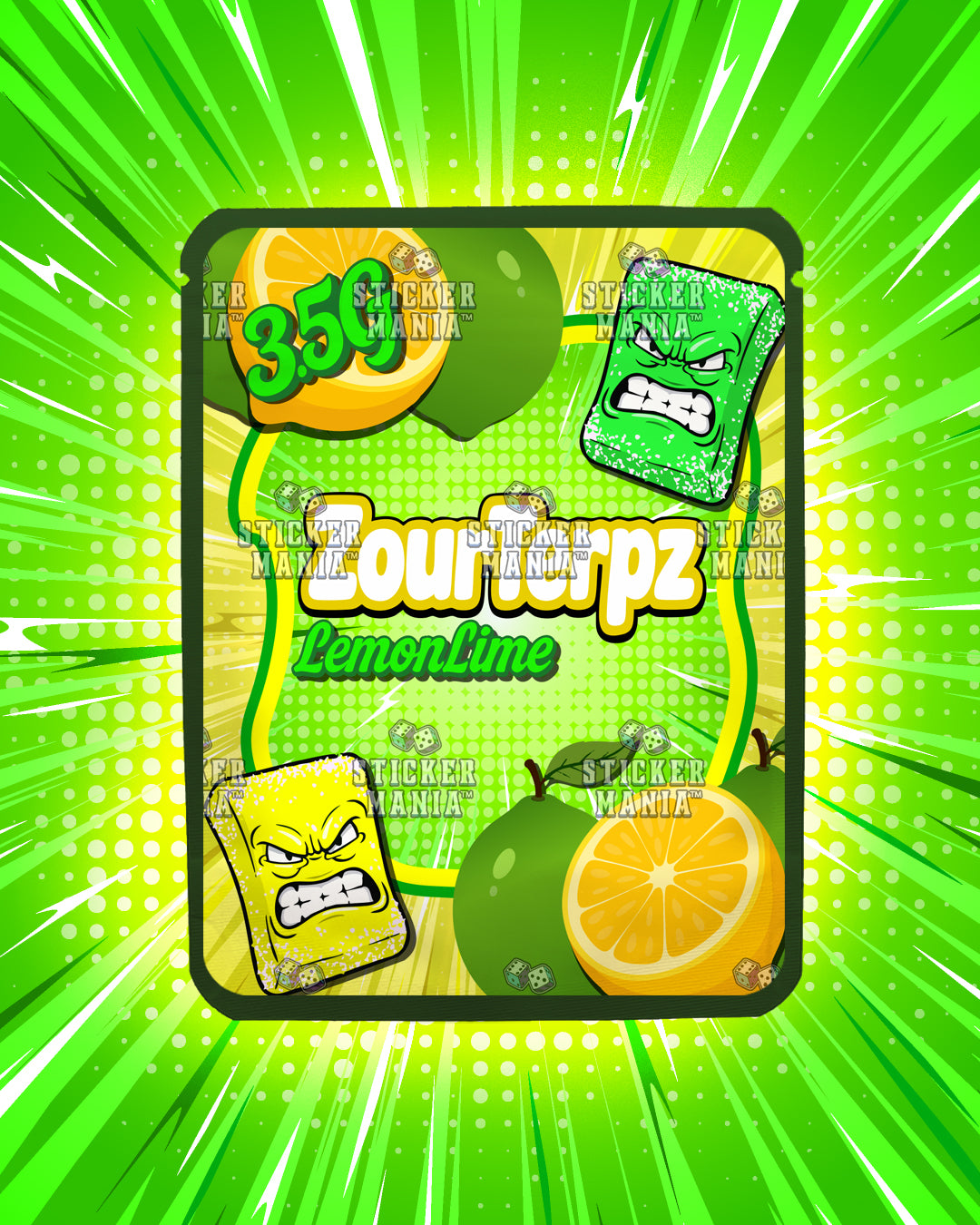 Zour Terpz Lemon Lime | Pre-Made Sticker Bag | 3.5g