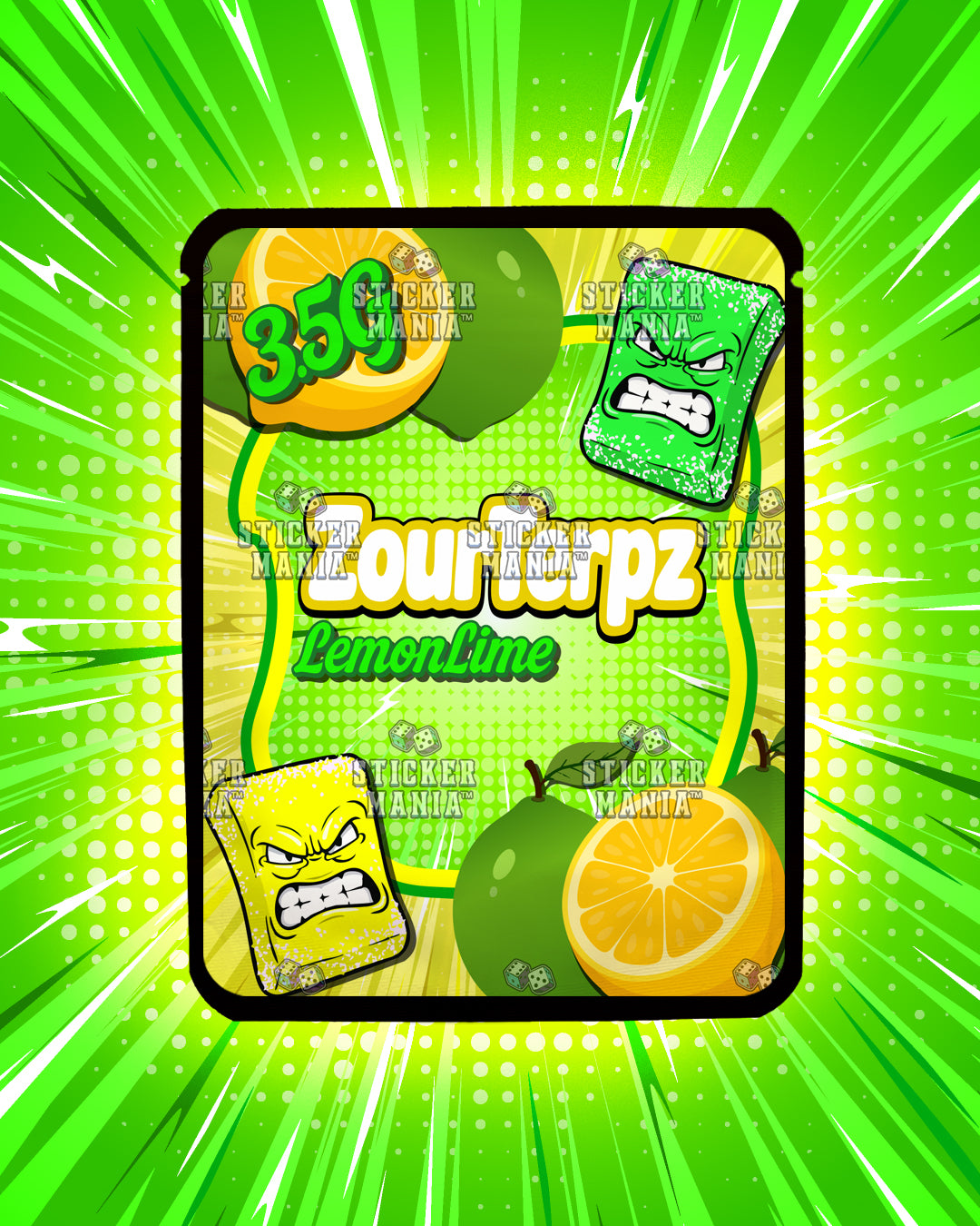 Zour Terpz Lemon Lime | Pre-Made Sticker Bag | 3.5g