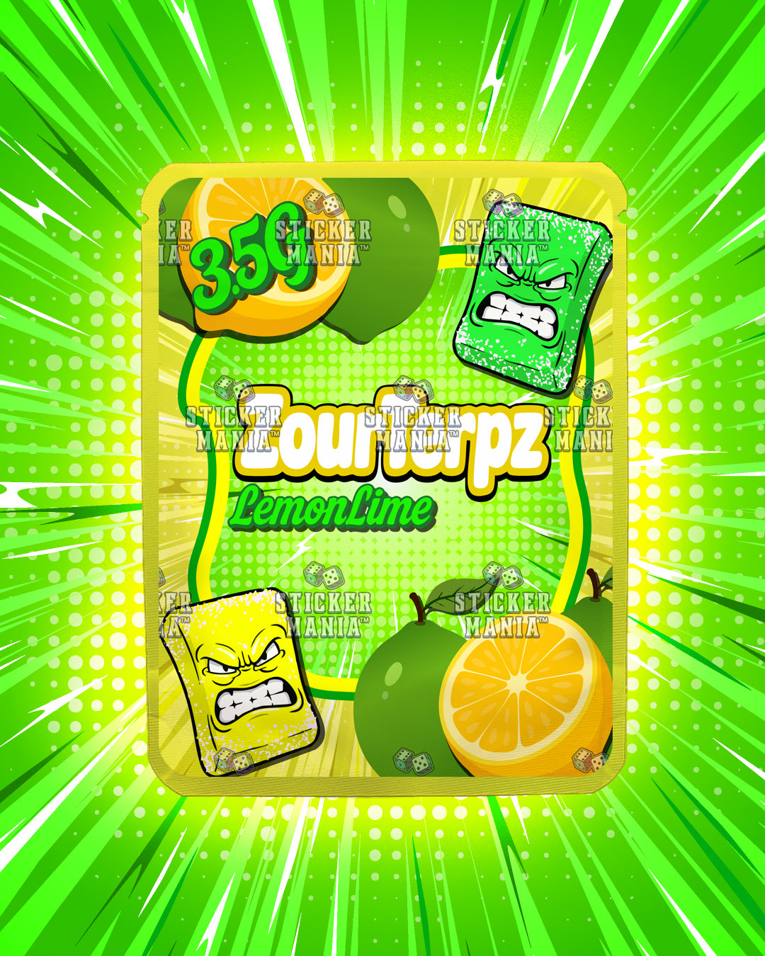 Zour Terpz Lemon Lime | Pre-Made Sticker Bag | 3.5g