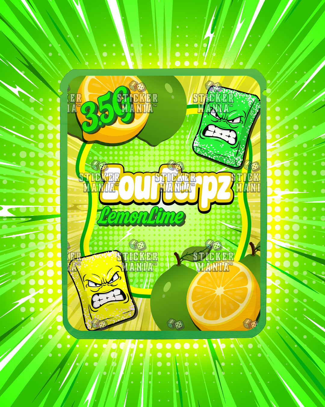 Zour Terpz Lemon Lime | Pre-Made Sticker Bag | 3.5g