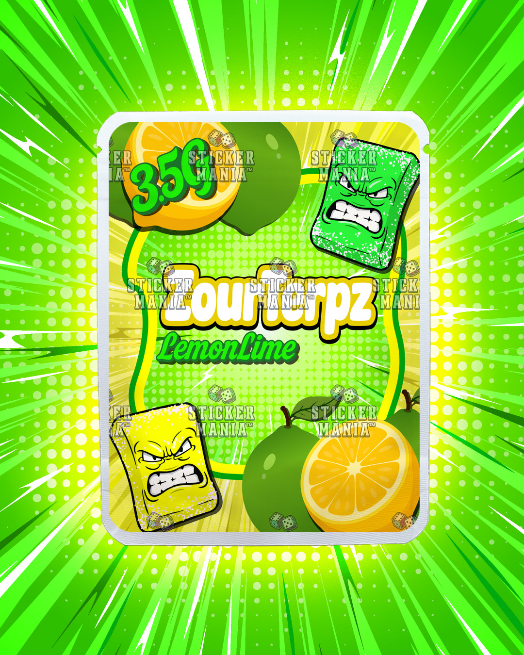 Zour Terpz Lemon Lime | Pre-Made Sticker Bag | 3.5g