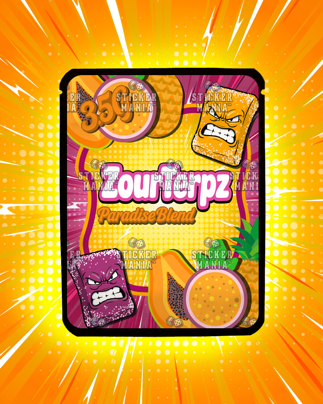 Zour Terpz Paradise Blend | Pre-Made Sticker Bag | 3.5g
