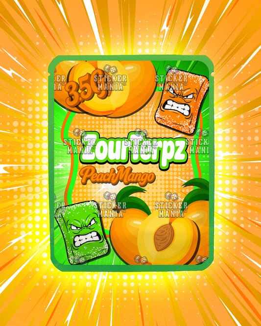 Zour Terpz Peach Mango | Pre-Made Sticker Bag | 3.5g