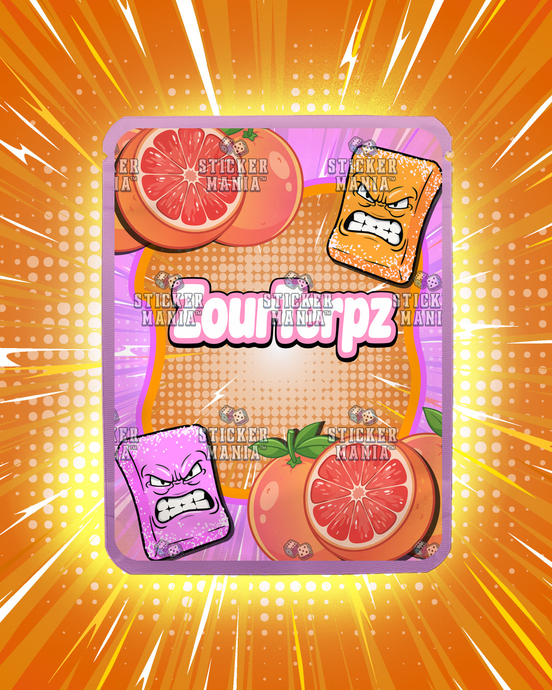 Zour Terpz Pink Grapefruit | Pre-Made Sticker Bag | 3.5g