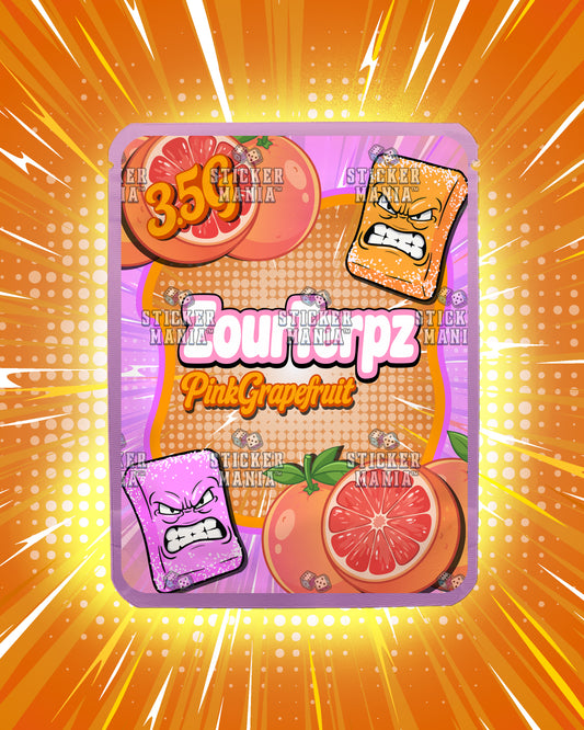 Zour Terpz Pink Grapefruit | Pre-Made Sticker Bag | 3.5g