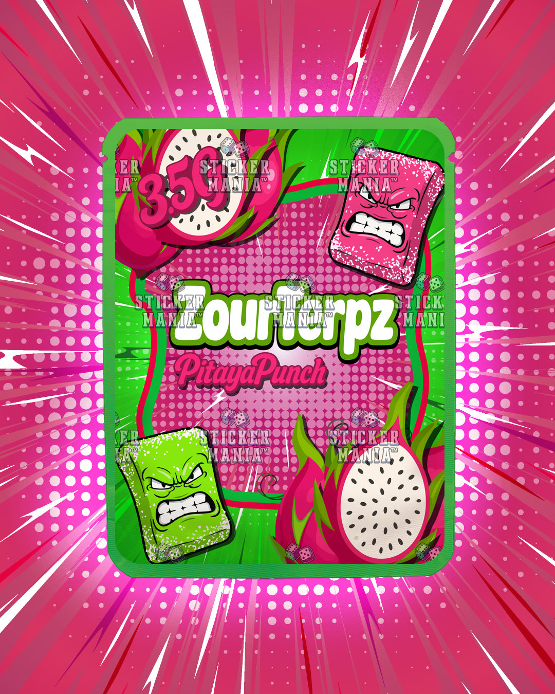 Zour Terpz Pitaya Punch | Pre-Made Sticker Bag | 3.5g