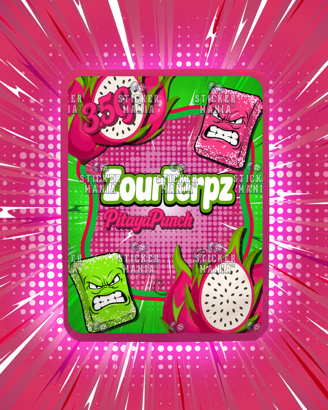 Zour Terpz Pitaya Punch | Pre-Made Sticker Bag | 3.5g