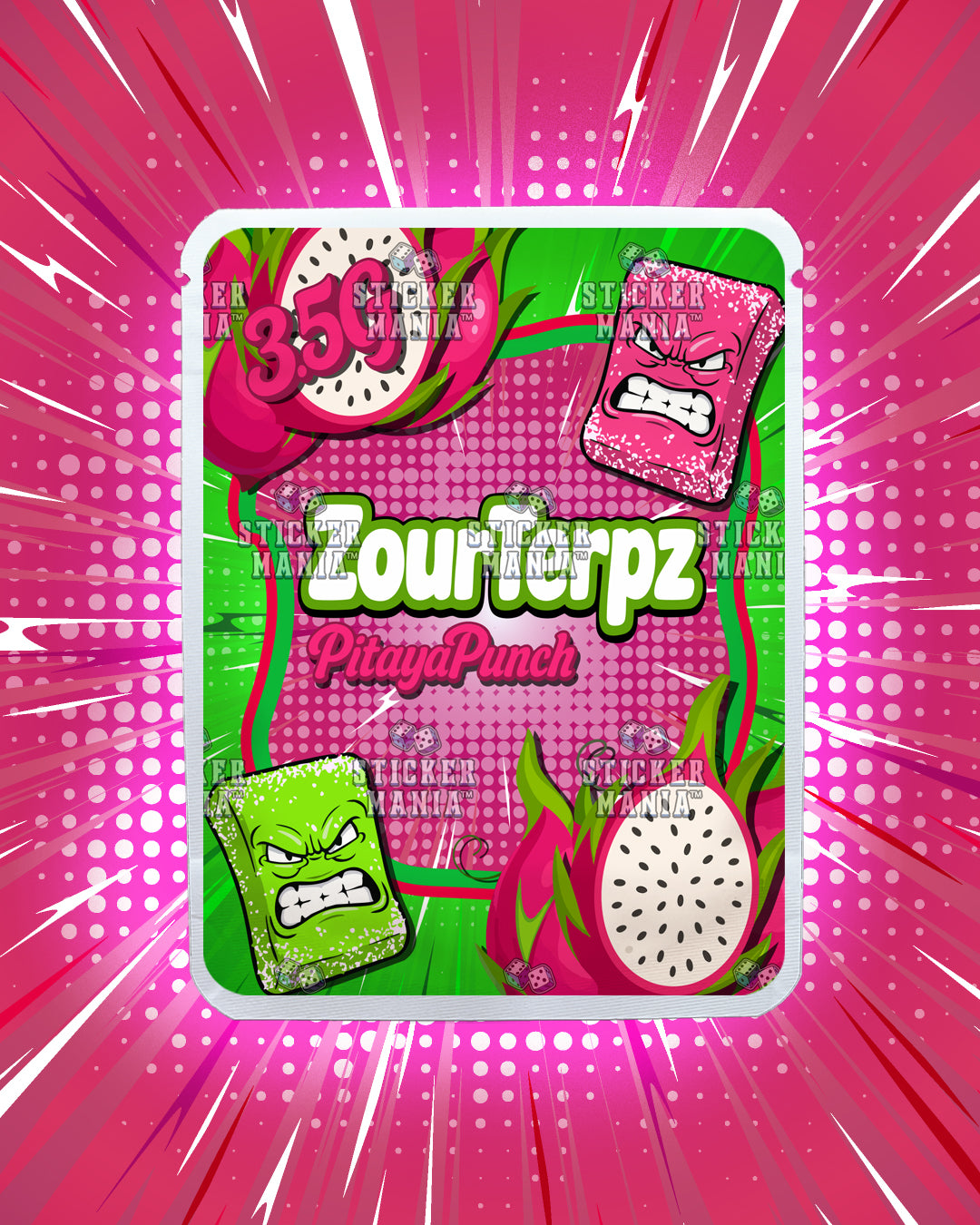 Zour Terpz Pitaya Punch | Pre-Made Sticker Bag | 3.5g