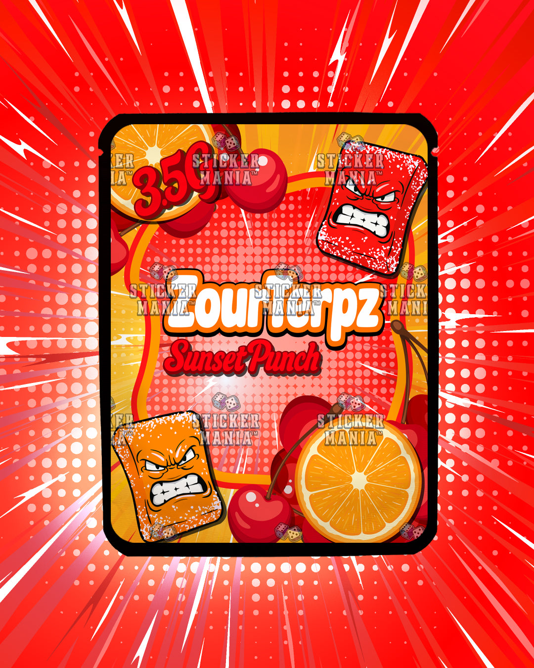 Zour Terpz Sunset Punch | Pre-Made Sticker Bag | 3.5g